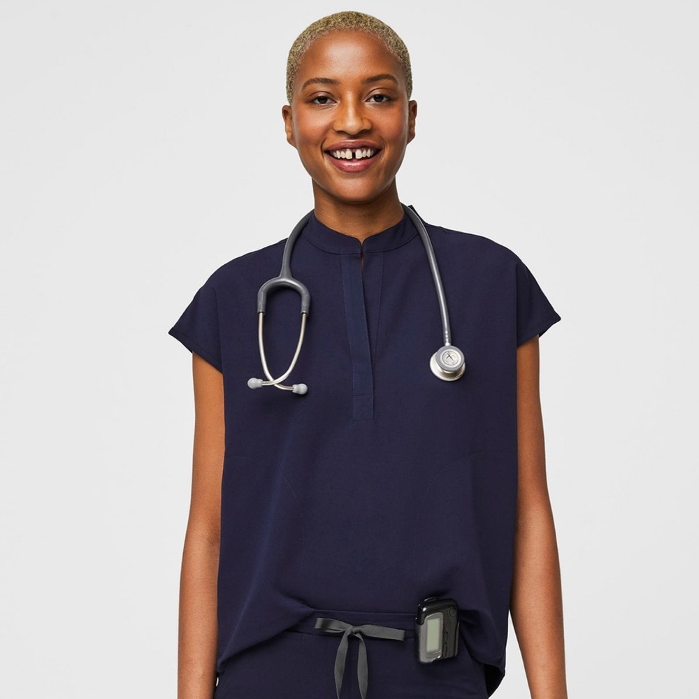 Figs Navy Rafaela Oversized Scrub Top XL